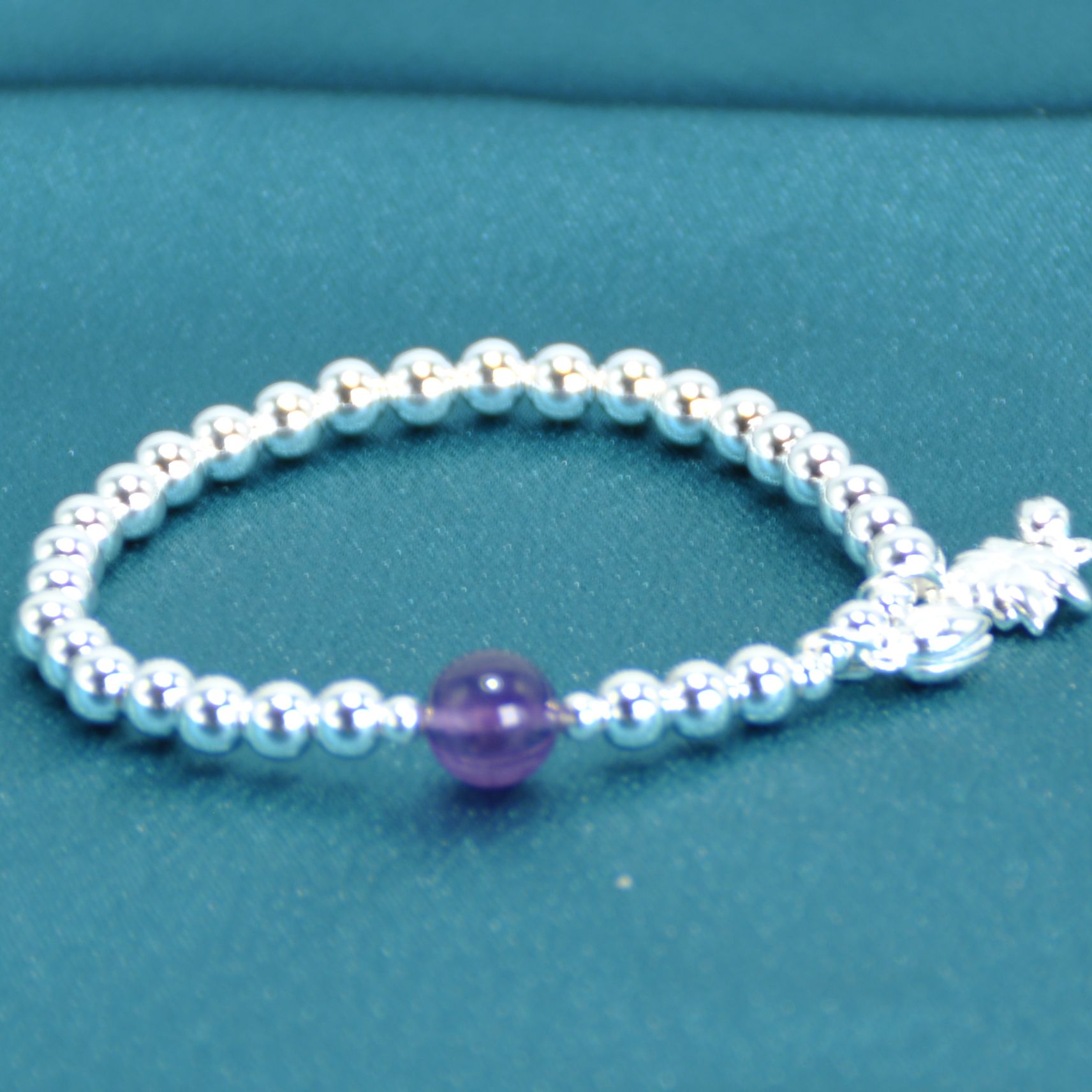 925银仿水晶手链 两世欢光珠银手链S925中国风七夕礼物