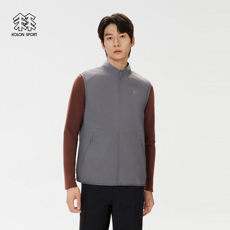 KOLON SPORT可隆抓绒衣防泼水防风Polartec两面穿男士两面穿马夹