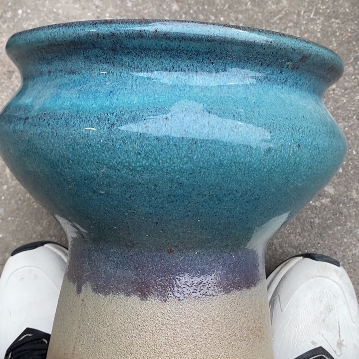 紫砂花盆高约26口约24