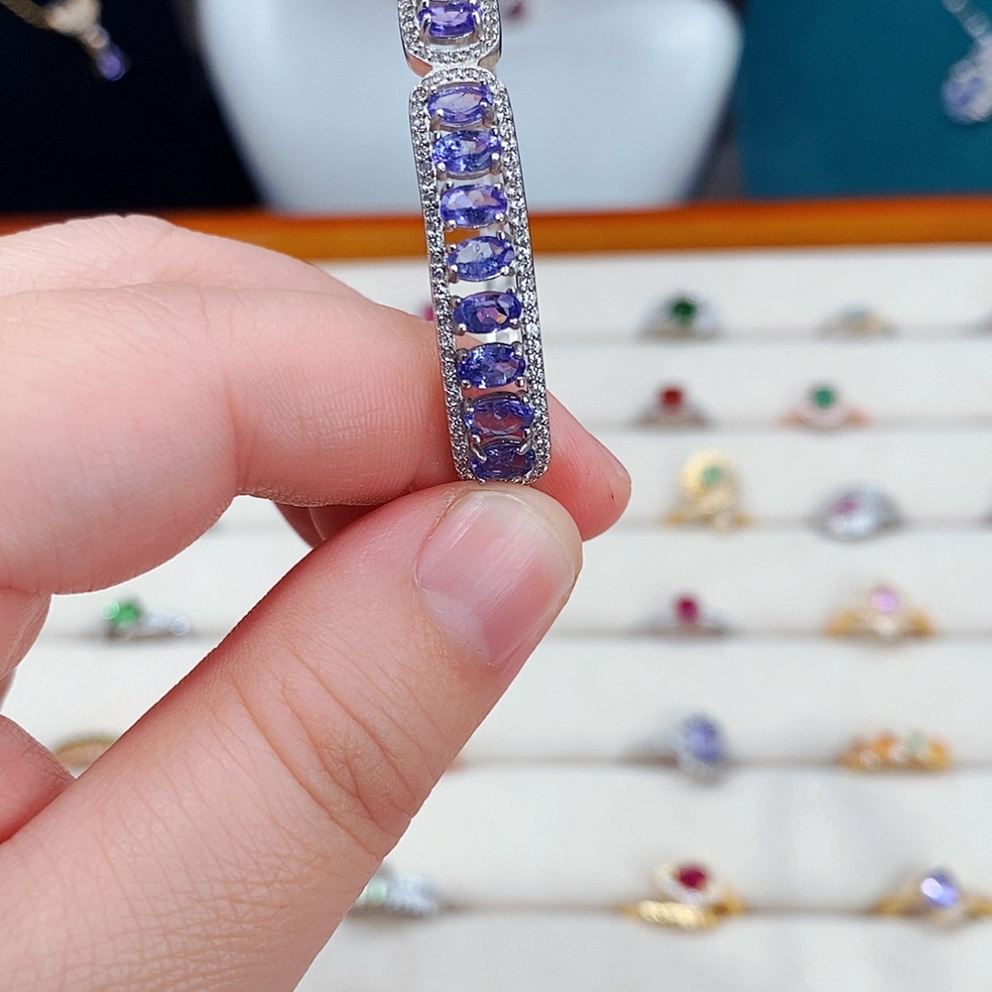 坦桑石手镯银S925镶嵌