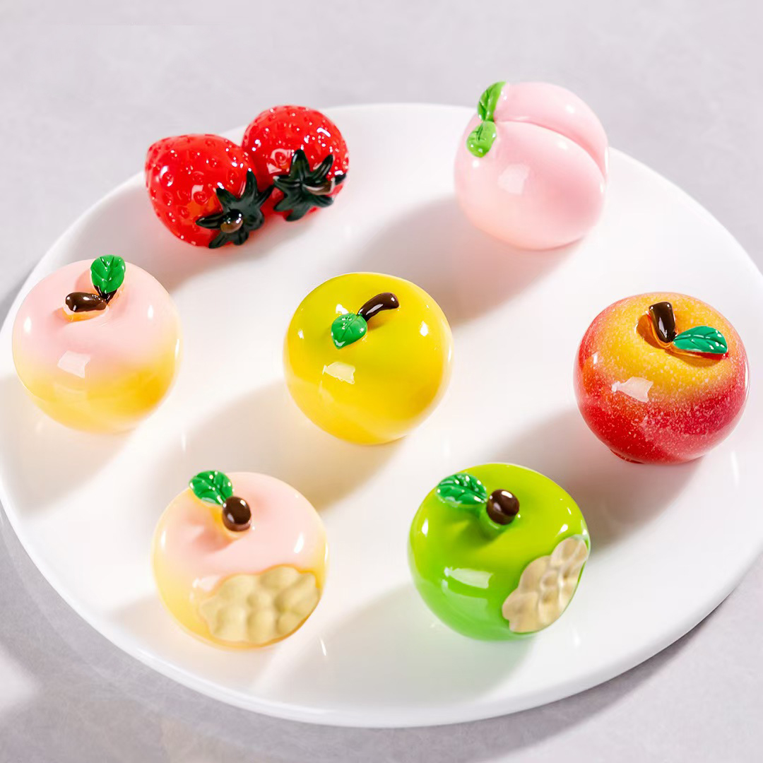 现场拆（奶油）大颗仿真微缩水果对对碰diy手工配件益智玩具