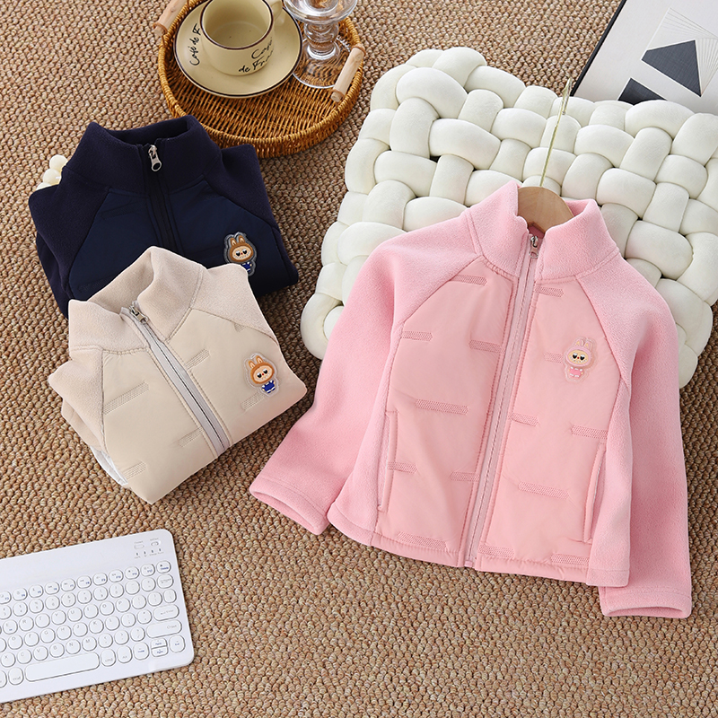 2025秋冬季校服神器中厚款儿童拉链外套中小童纯色圆领防风上衣
