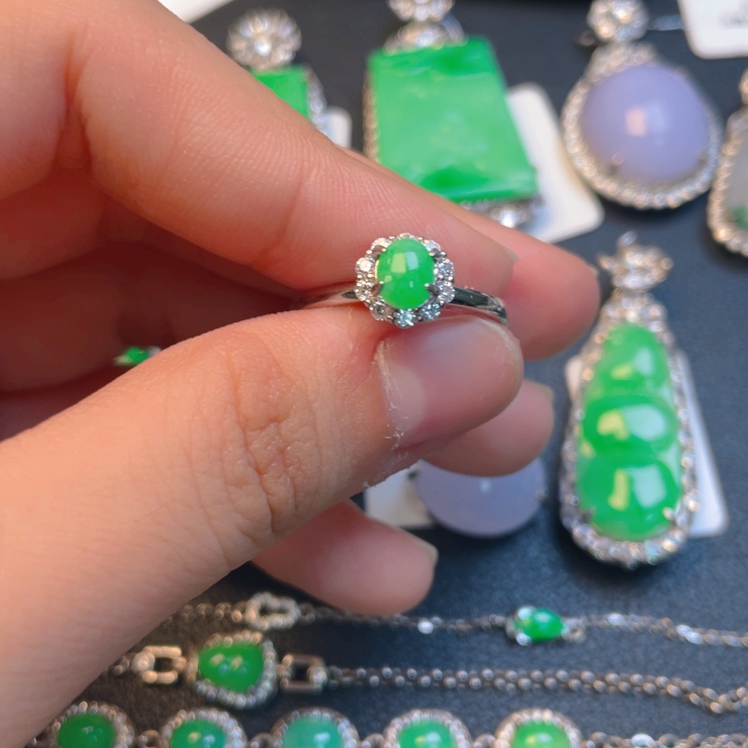 翡翠银S925镶嵌吊坠(不含链)