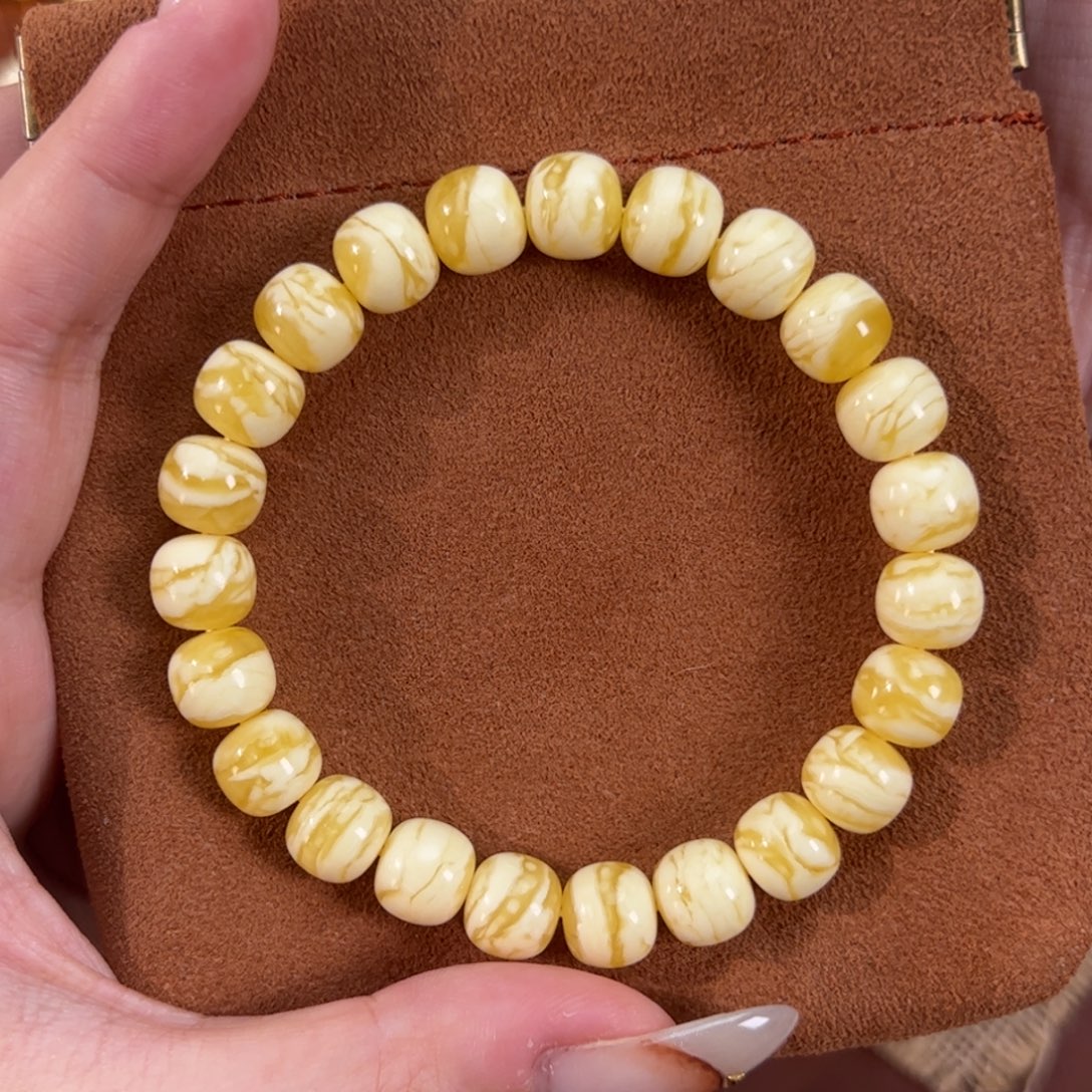 芜***修琥珀未镶嵌手链焦皮虎皮10m