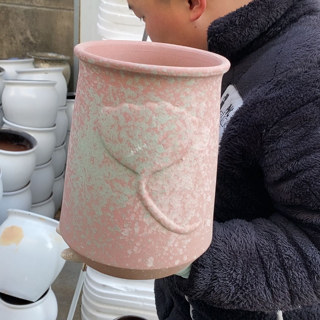 紫砂花盆瑕疵口18高25