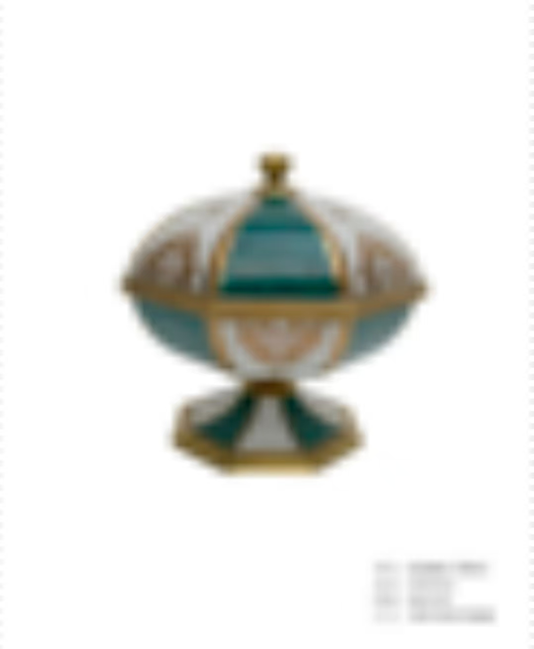 【欧美外单】DCN83-1785-6绿底金色花饰物盒（微瑕）16.5*16.5*16