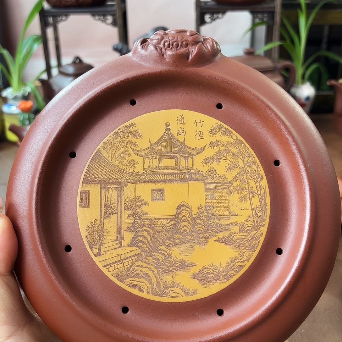 紫砂茶壶干泡台小红泥