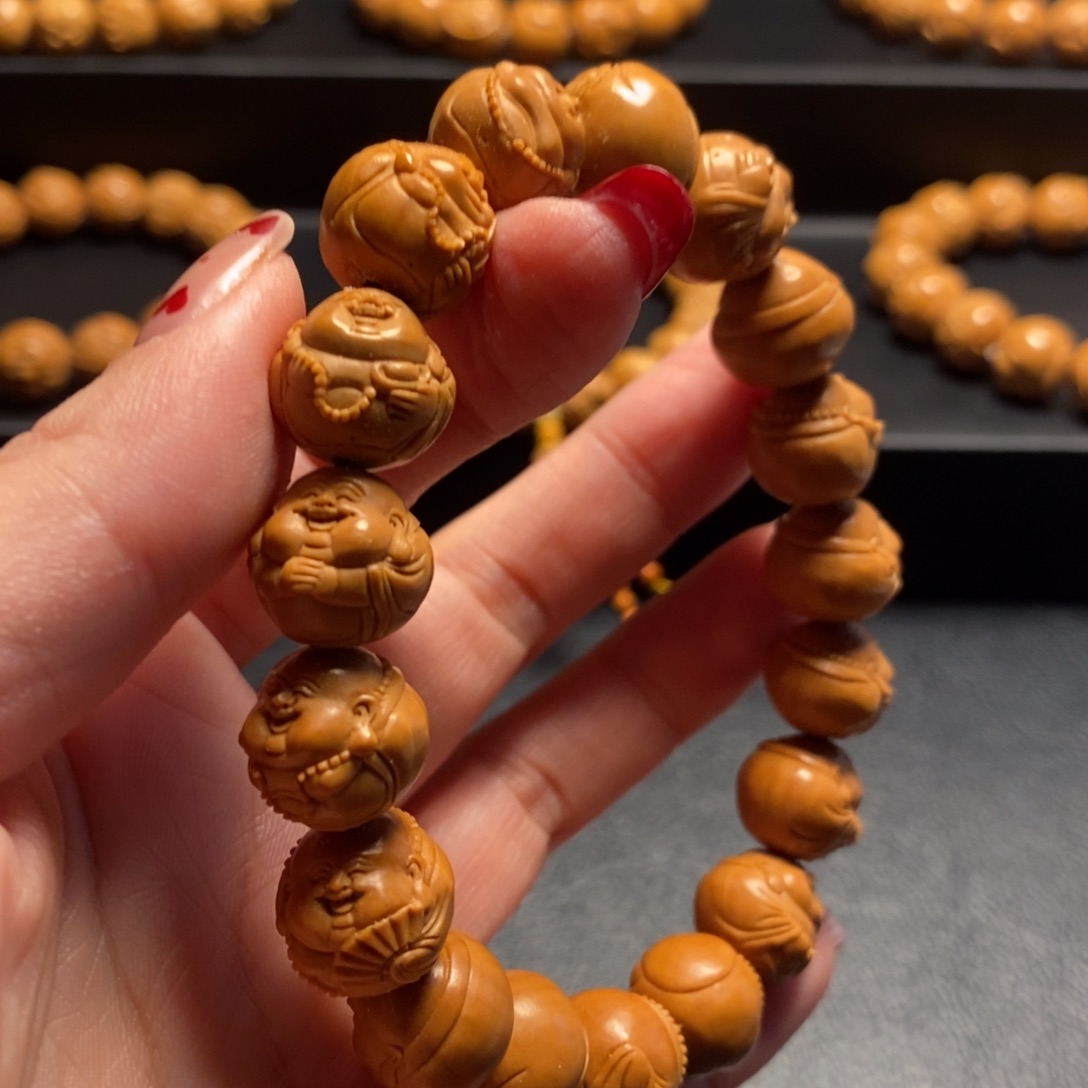猴头核桃手串康****）大肚弥勒