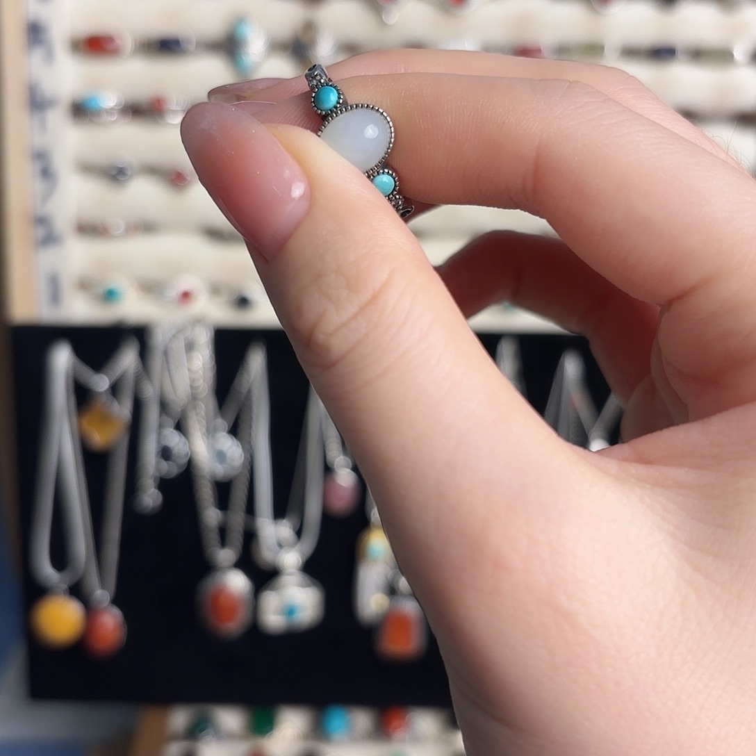 925银925银白绿戒指