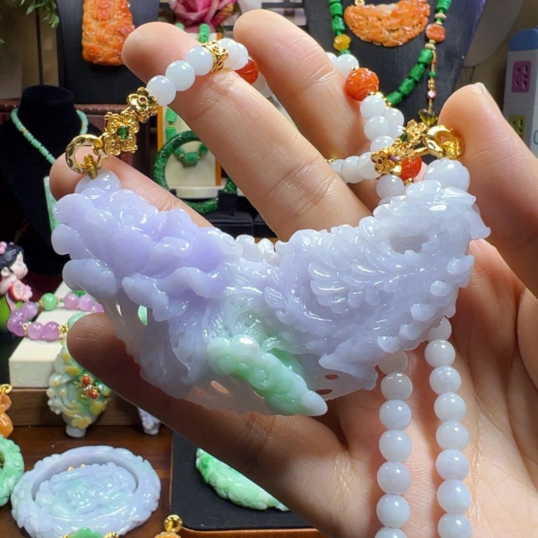 翡翠未镶嵌毛衣链凤凰
