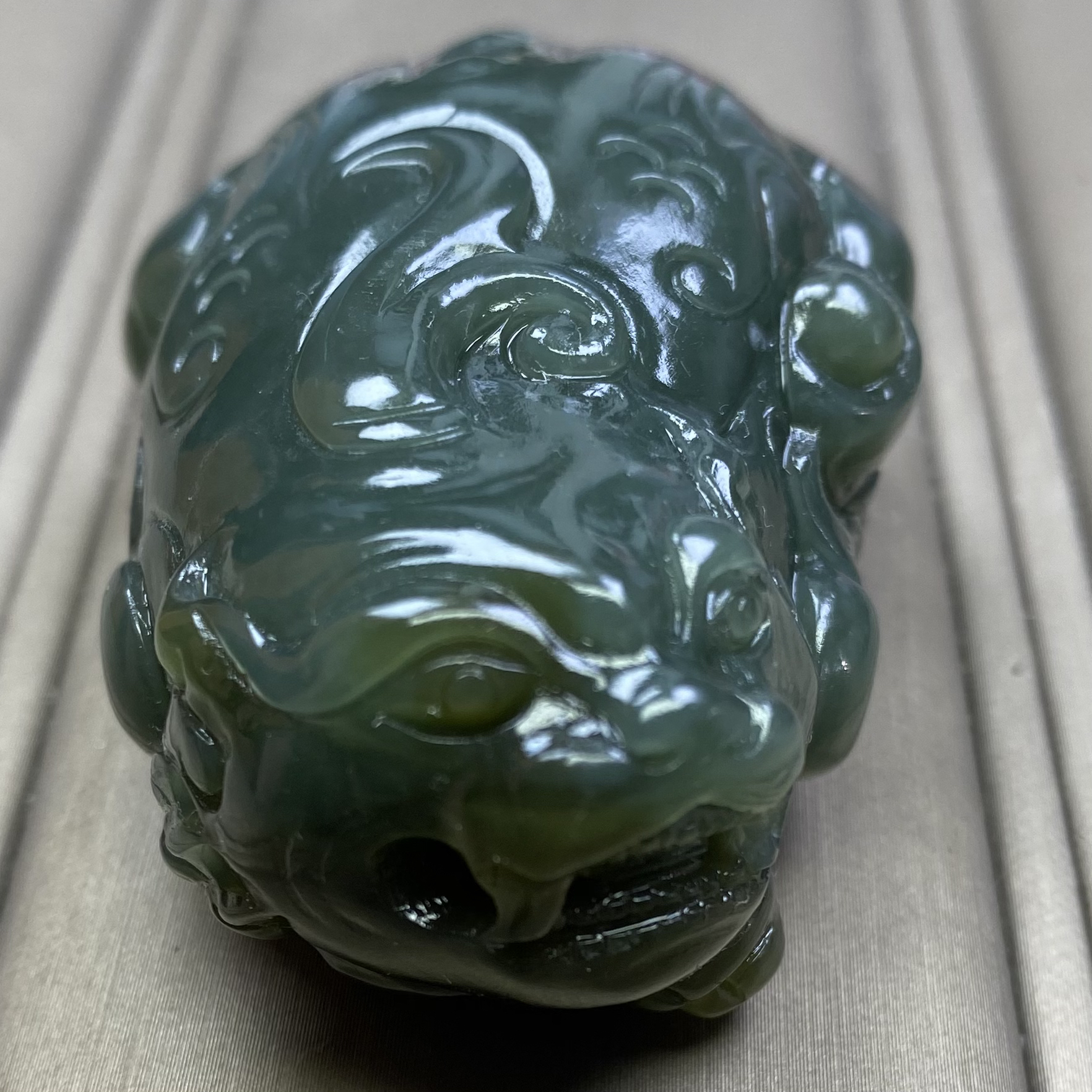 天然和田玉新疆貔貅且末蓝飘糖手把件油润特细料一物一证