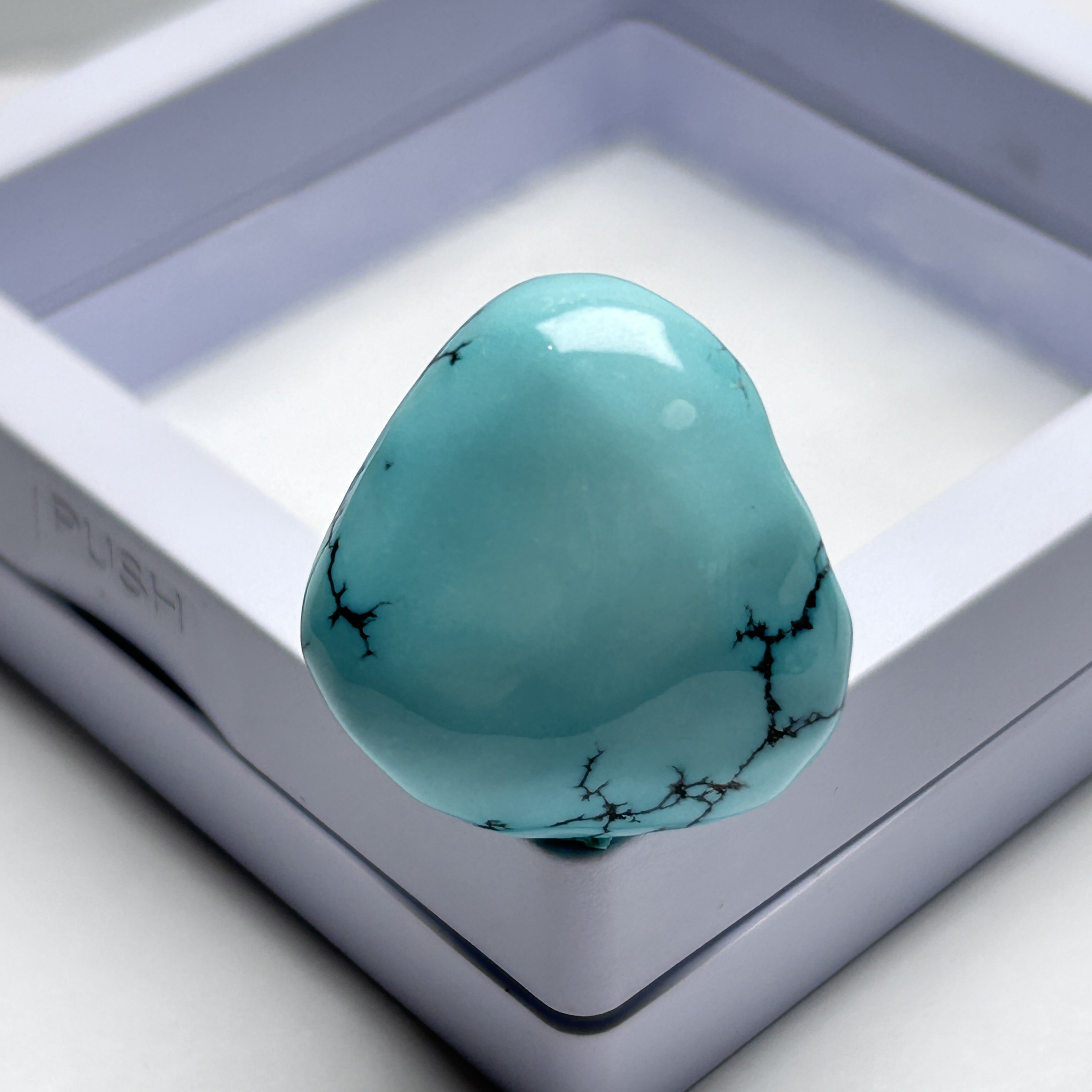 湖北竹山原矿高瓷绿色绿松石精品水草纹随型吊坠挂件牌子手把件