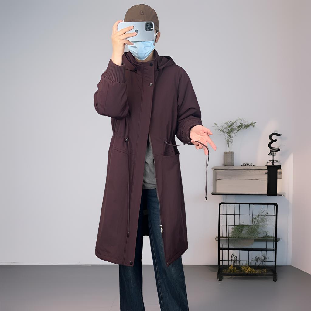 次仁卓嘎服装柜台༽新款高品质时尚百搭宽松收腰加厚风衣外套147