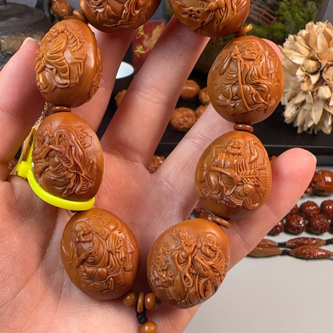 橄榄核手串/手链苦耘 23.5双面浮雕整身十八罗汉