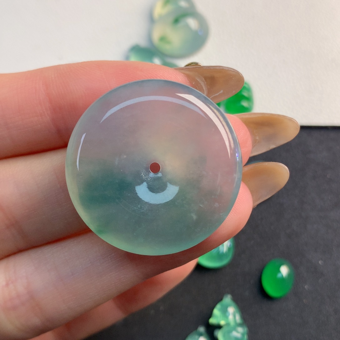 翡翠裸石29.7/6.3扣子扣子