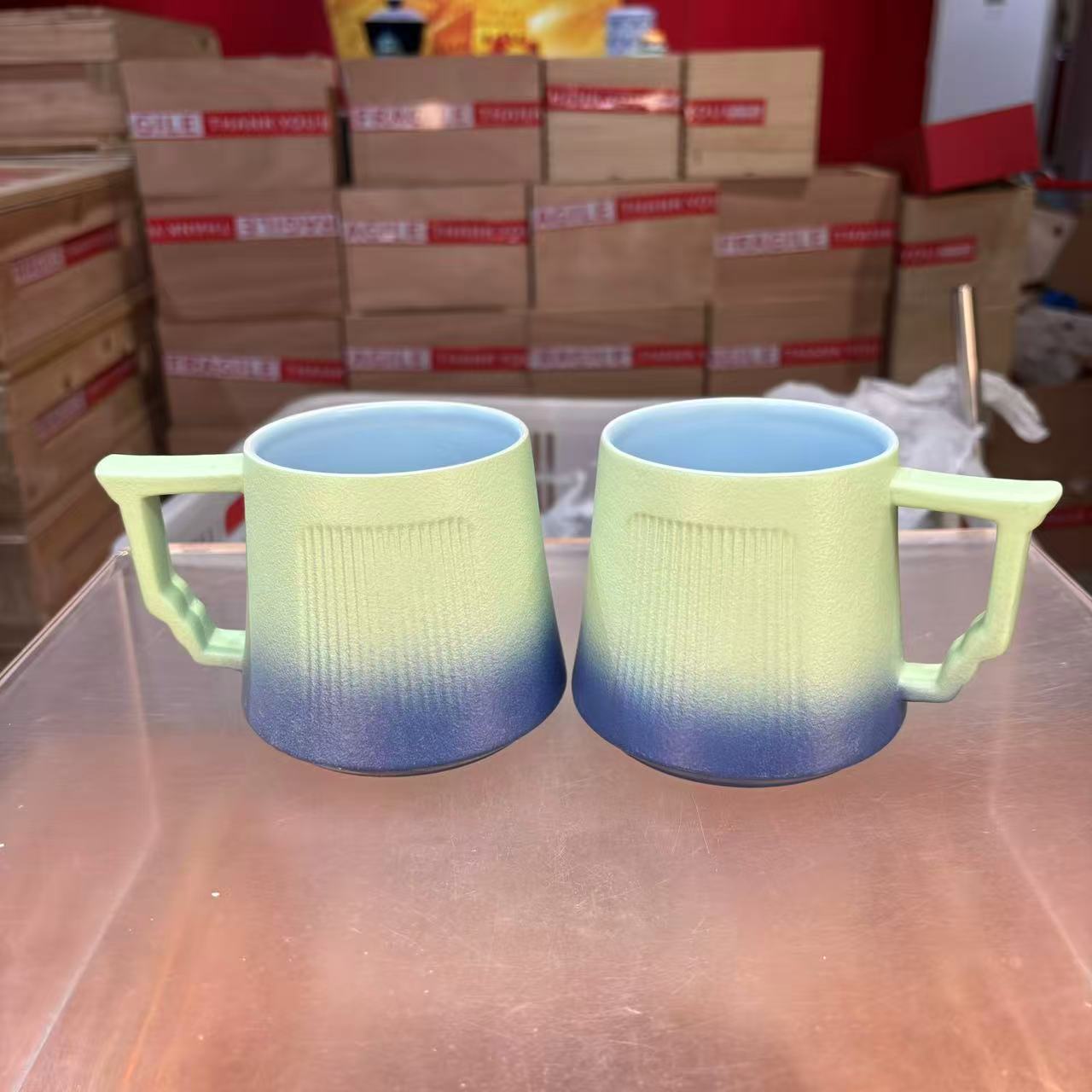 秋香茶具 路宝渐变水杯（两个装）茶水分离杯-8943-2400