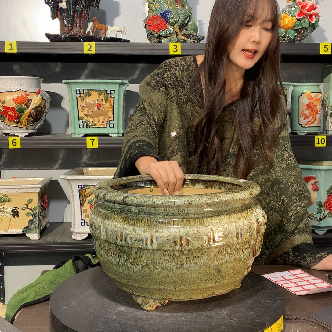张***恕高温烧制石湾盆花盆