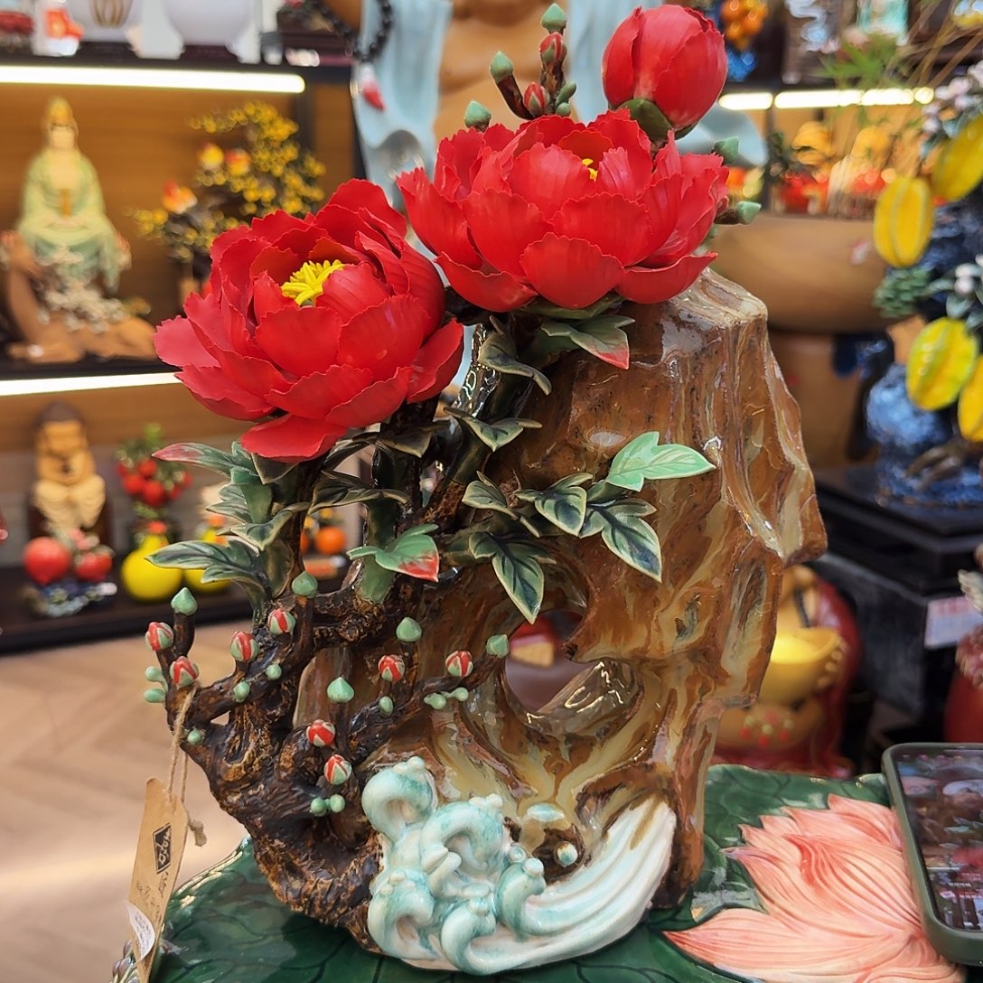 K***陶瓷40长牡丹花富贵精品