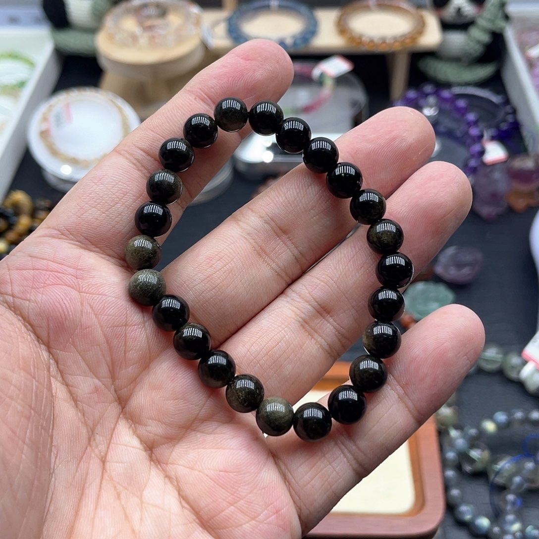 水晶手链未镶嵌金耀石