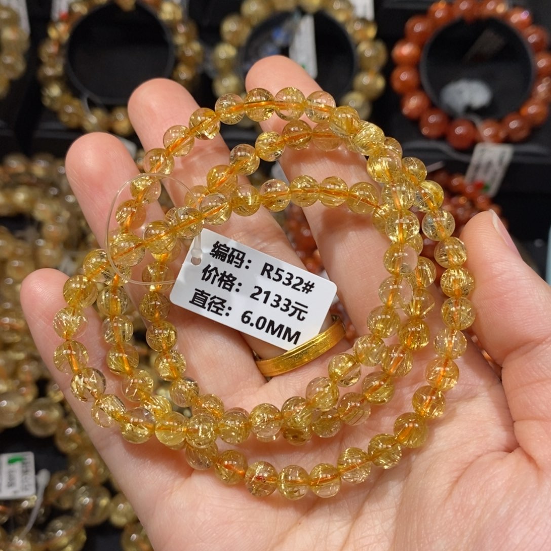 睡***糊未镶嵌手链发晶R532#6.0mm