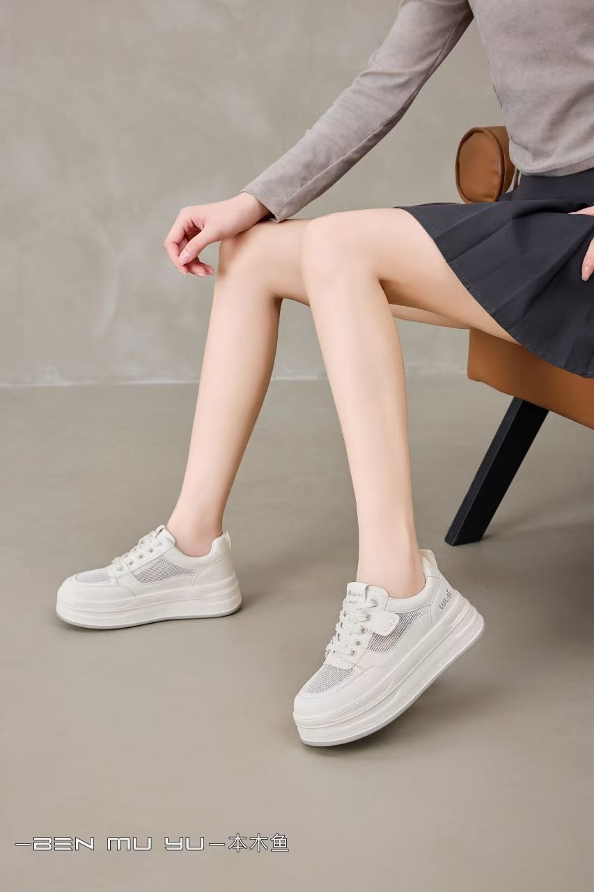 【韩衣舍】6929夏季透气快干修面皮时尚休闲鞋网面运动鞋女鞋小白鞋