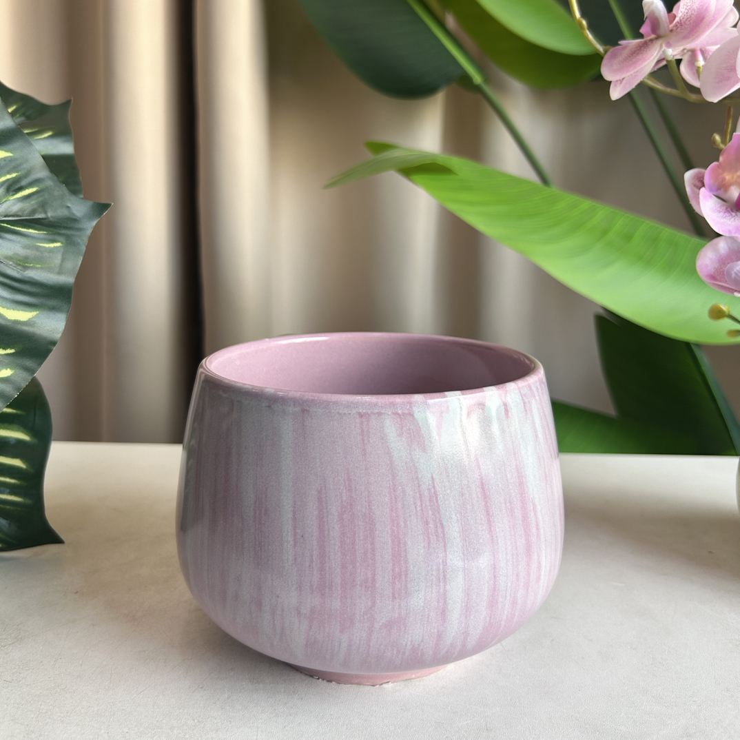 C096口12.5高11高颜值手绘花盆适合蝴蝶兰多肉等多种绿植花卉