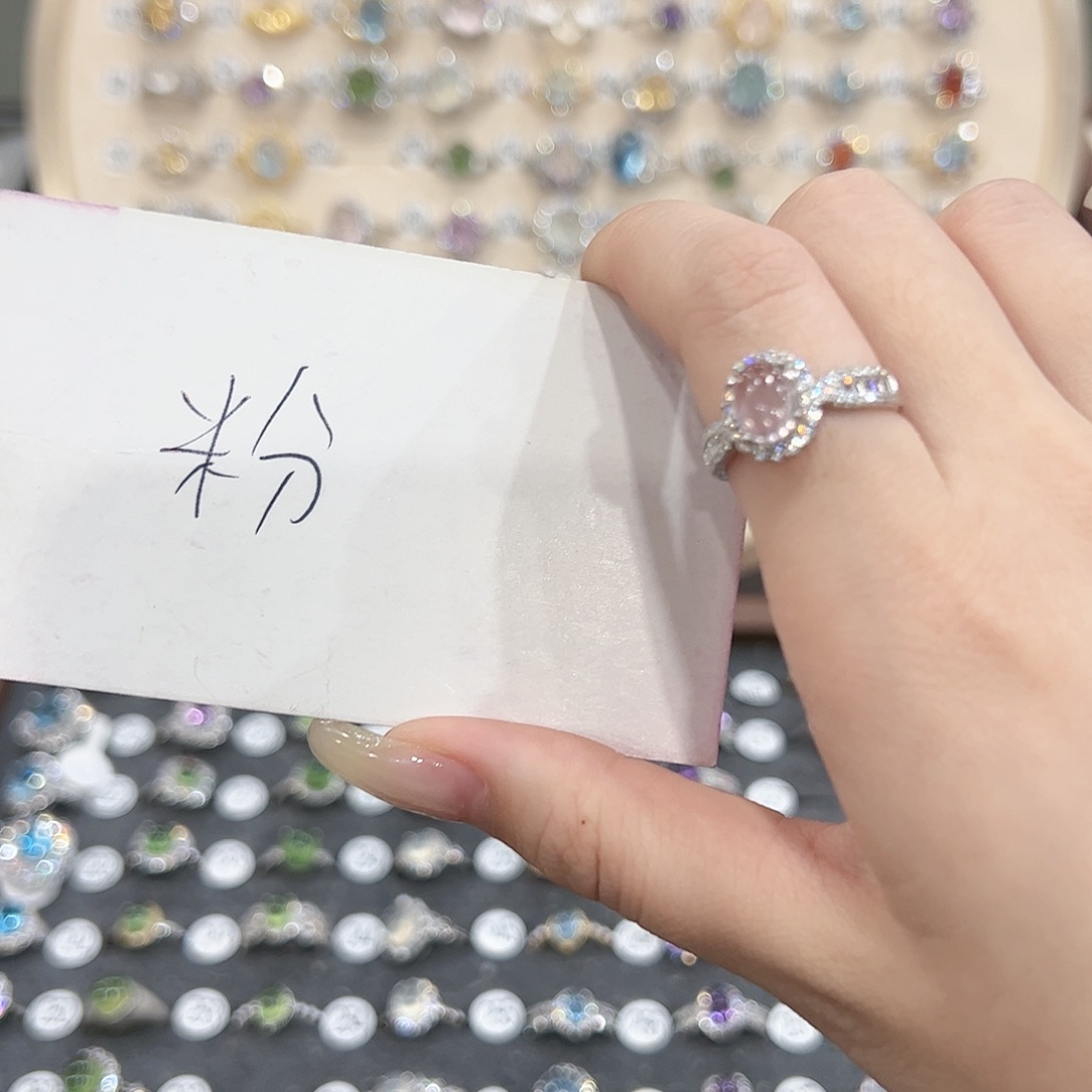 蛇纹石玉戒指银S925镶嵌B**e