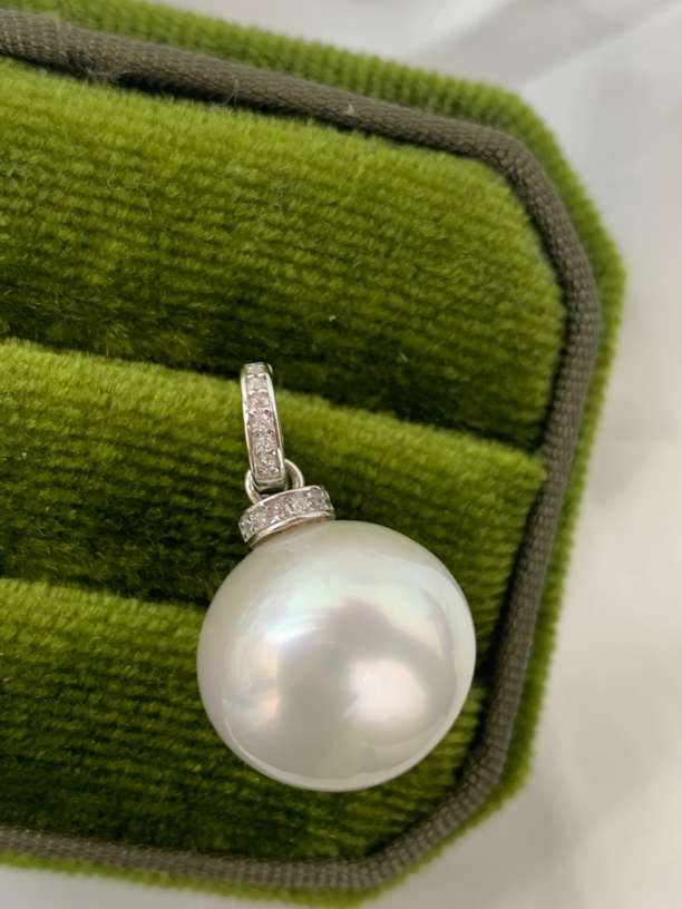 海水大颗粒澳白珍珠吊坠12 - 13mm925银扣头送姐妹送女友礼物