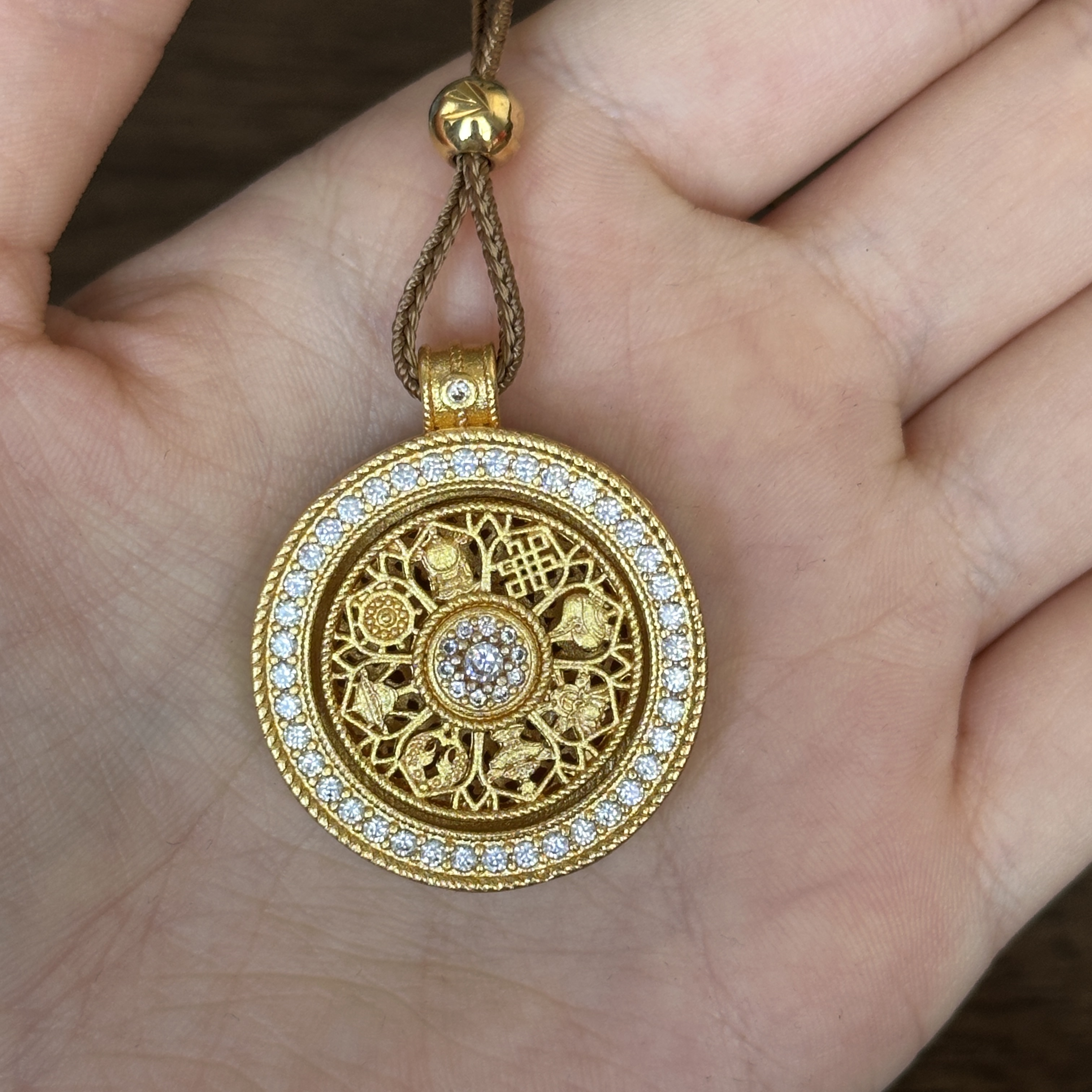 J0085八宝精美罗盘吊坠