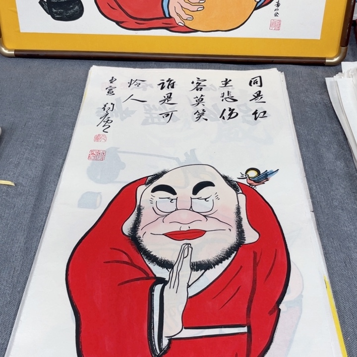国画手绘禅意画一物一拍
