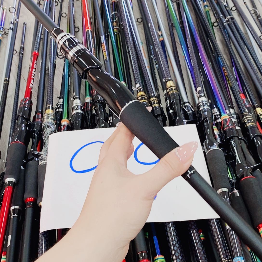 黑银色直柄路亚竿2.1米