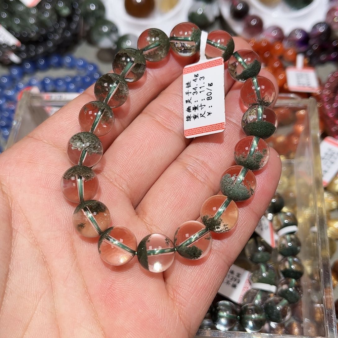 水晶手链未镶嵌绿幽灵聚宝盆