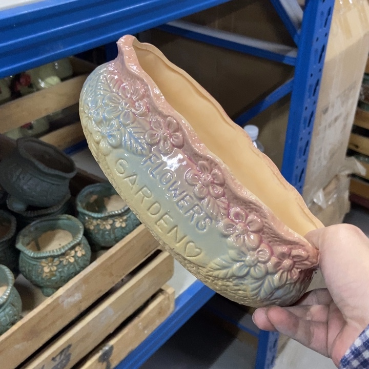 陶瓷花盆单场满9.9发22*15*7