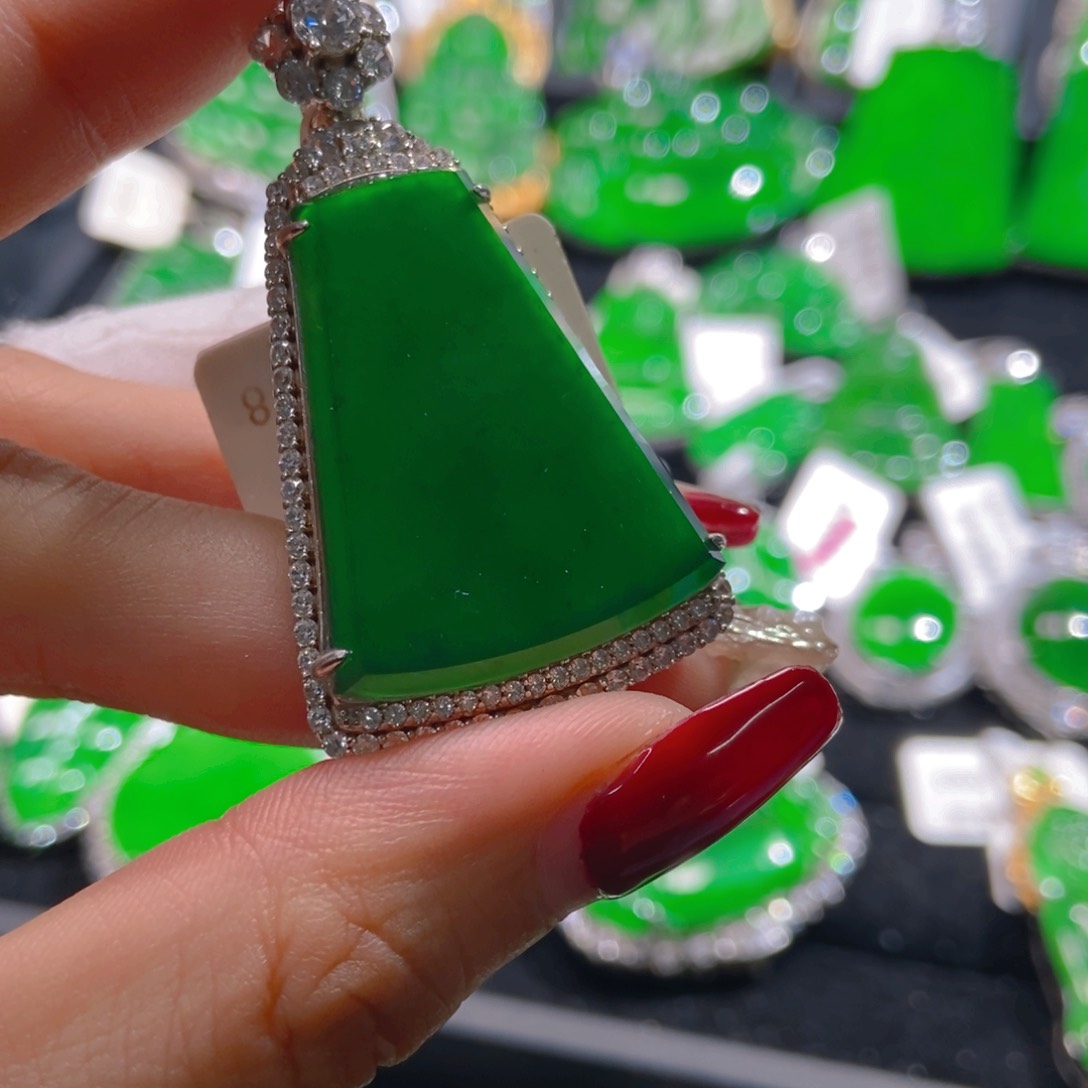 翡翠吊坠(不含链)银S925镶嵌