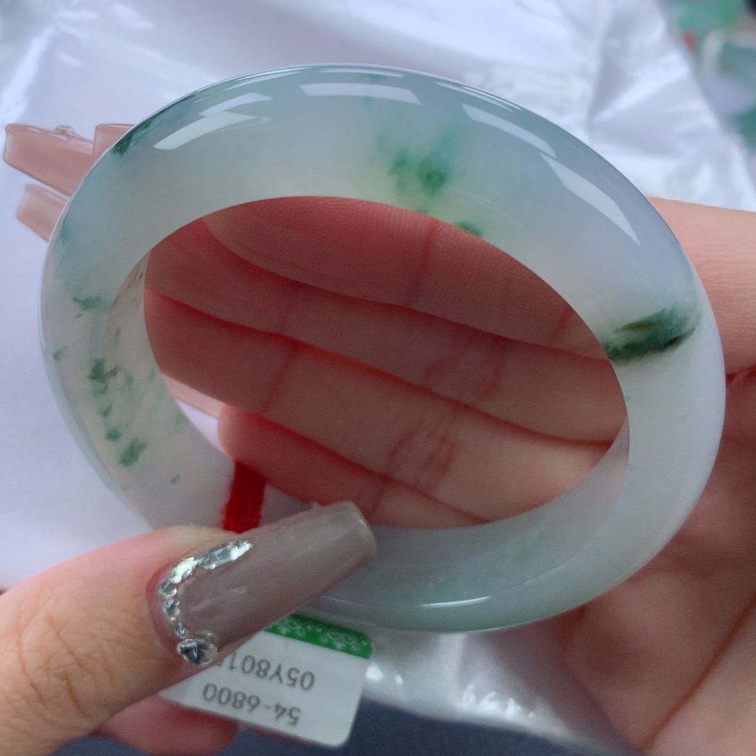 翡翠手镯未镶嵌54.5正圈