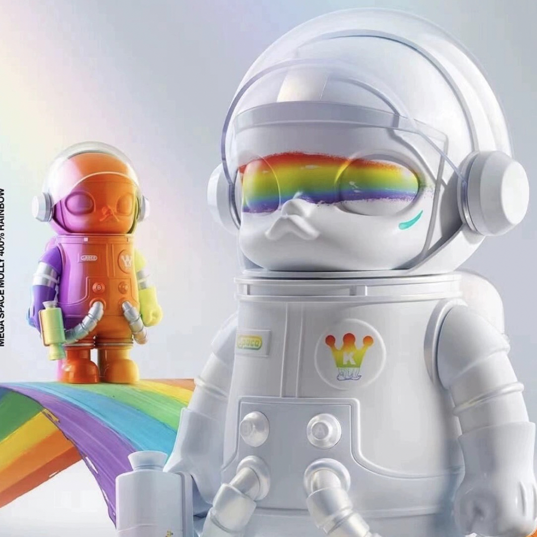 POPMART 泡泡玛特 MEGA SPACE MOLLY 彩虹 400%潮玩摆件