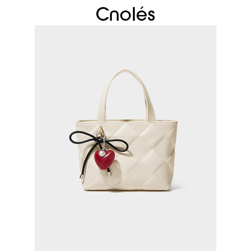 Cnoles蔻一2025新款菱格包松弛感百搭手拎小托特上班通勤包包