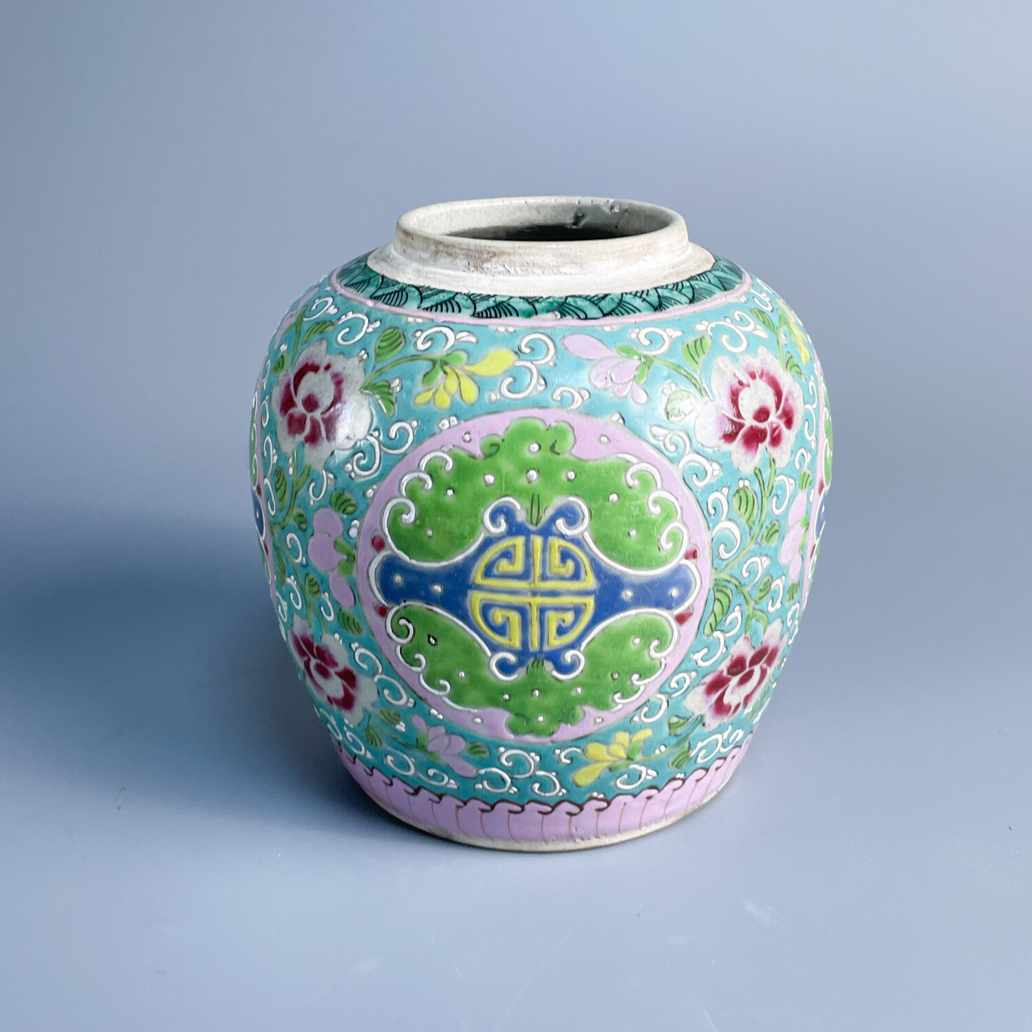 清乾隆 粉彩花卉罐-M25J900A836