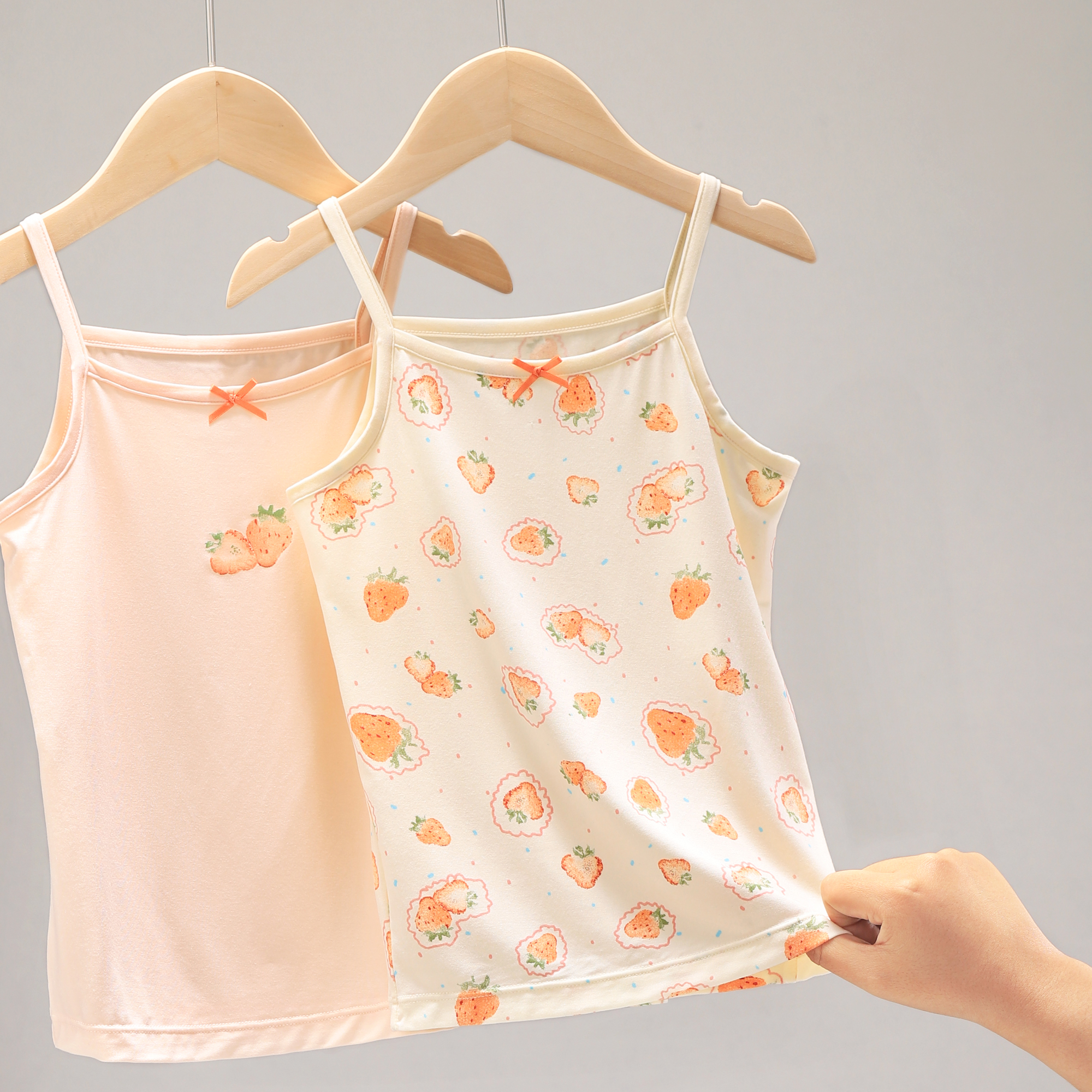 女童吊带莫代尔女孩无袖T恤夏季新款宝宝薄款大童小背心上衣 8347