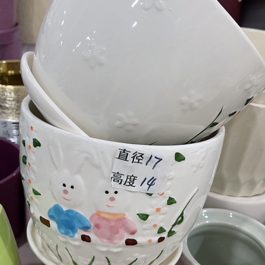 多肉绿植陶瓷花盆9.9包邮，有孔