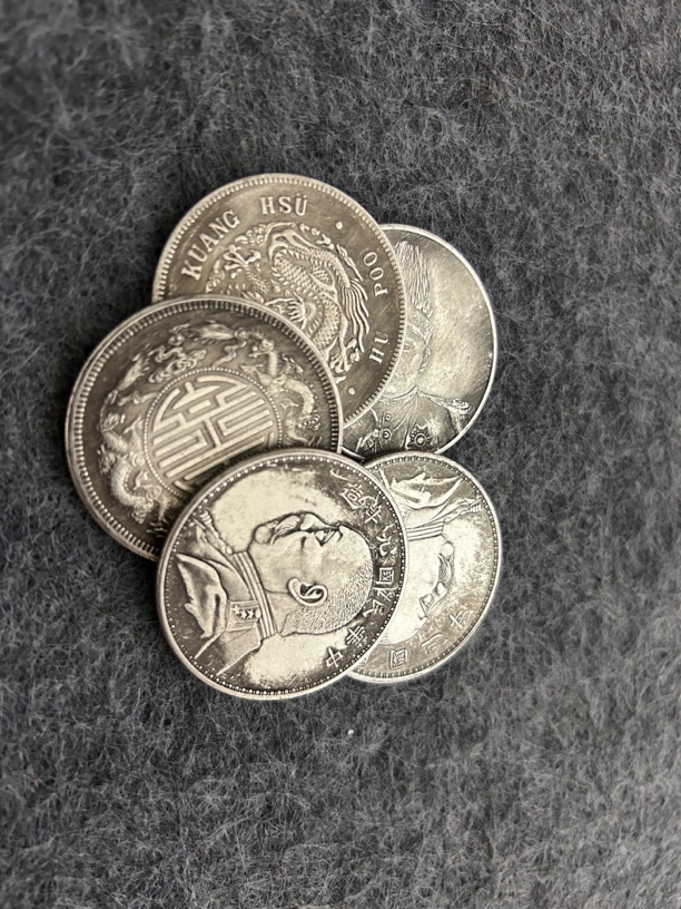 五枚大伍圆复古工艺品摆件