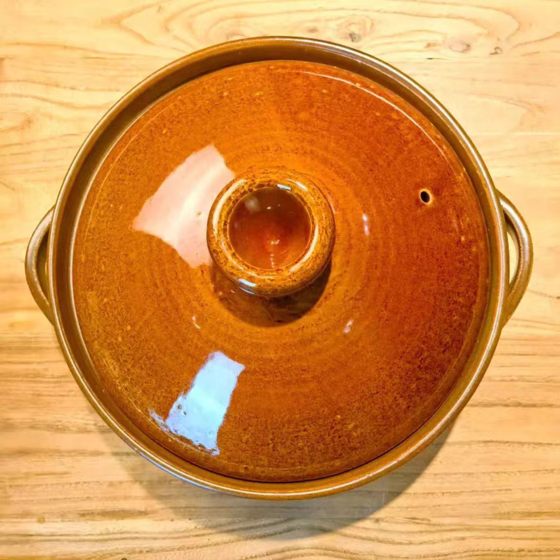 日本进口 万古烧平手砂锅煲汤蒸饭