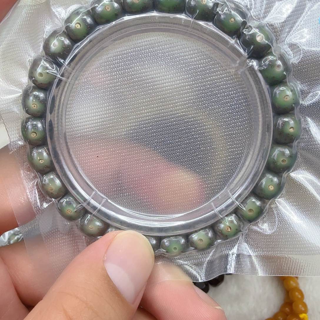星月菩提手串14高端绿星月菩提单圈9×8