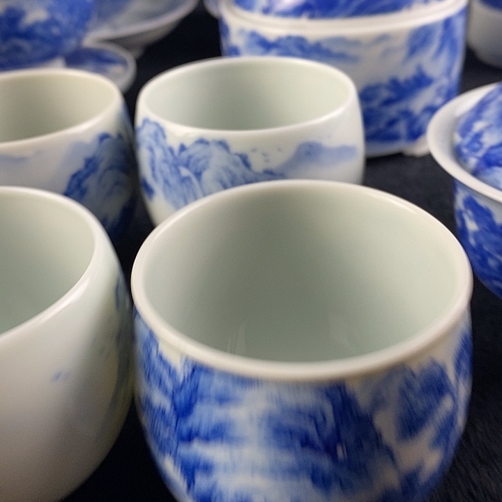 胶***人陶景德镇手工手绘青花山水