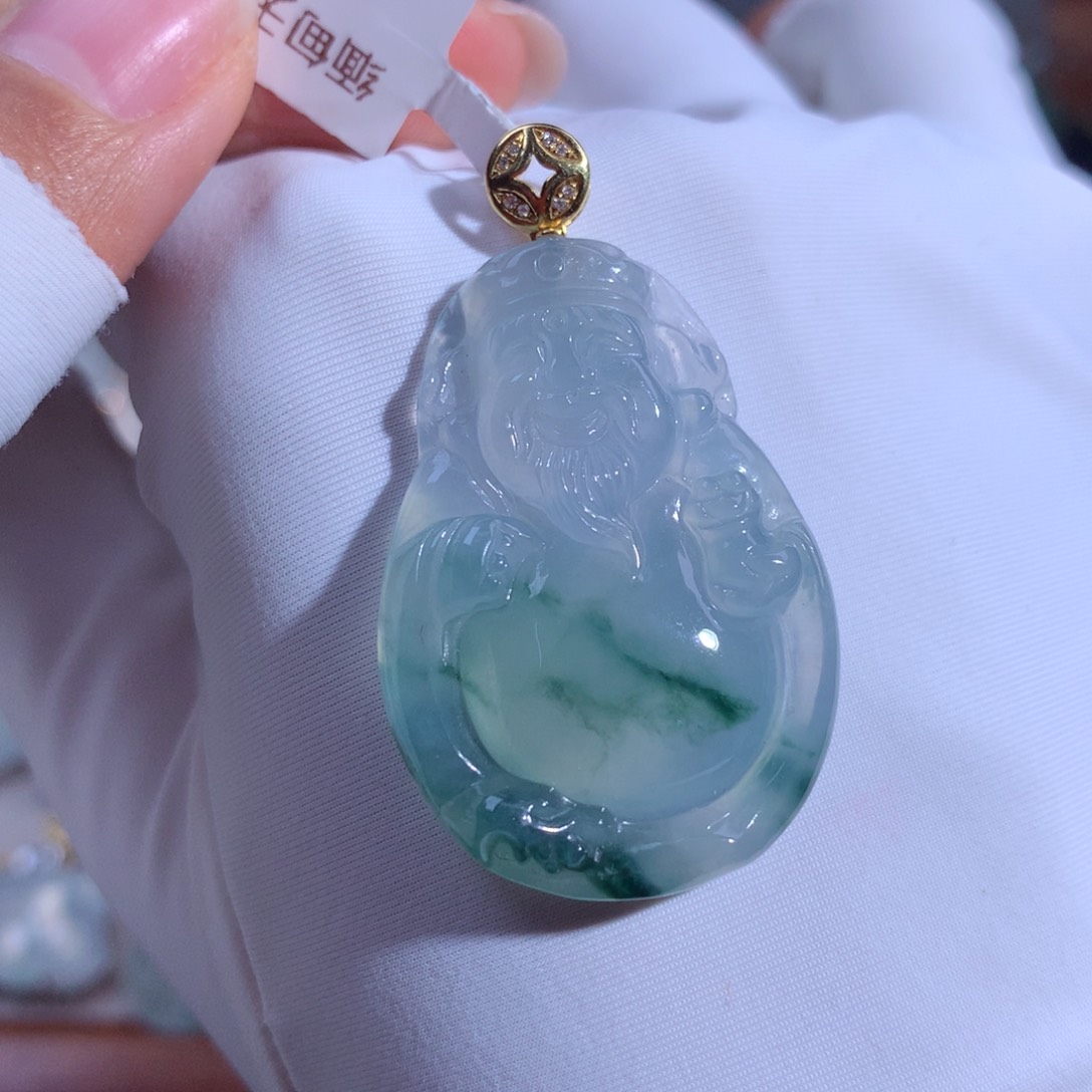 翡翠颈饰18K金镶嵌财财