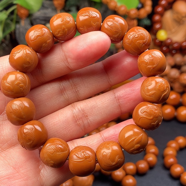 橄榄核手串/手链张*生年年有余14