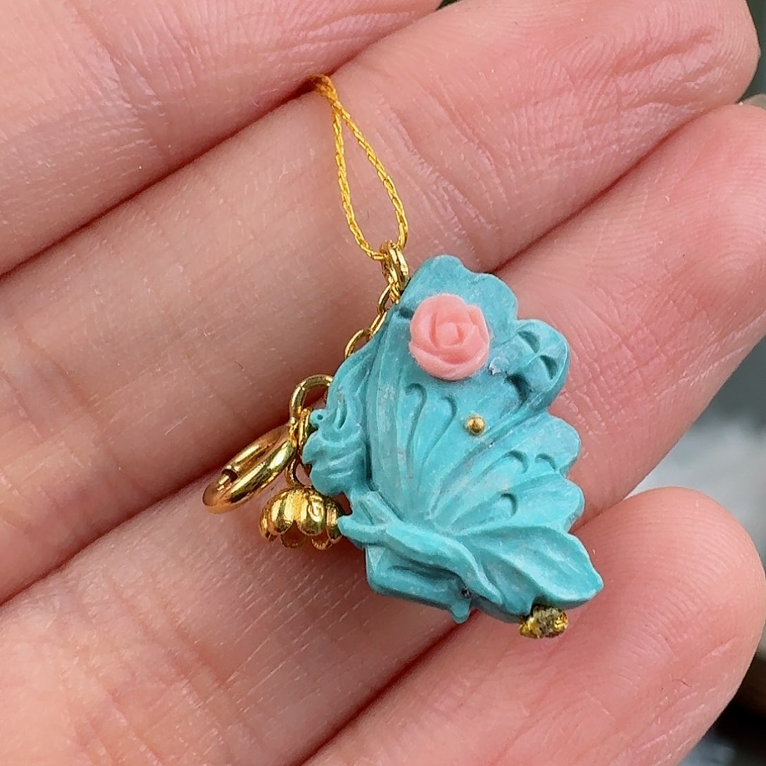 绿松石珠宝奇石18K金镶嵌