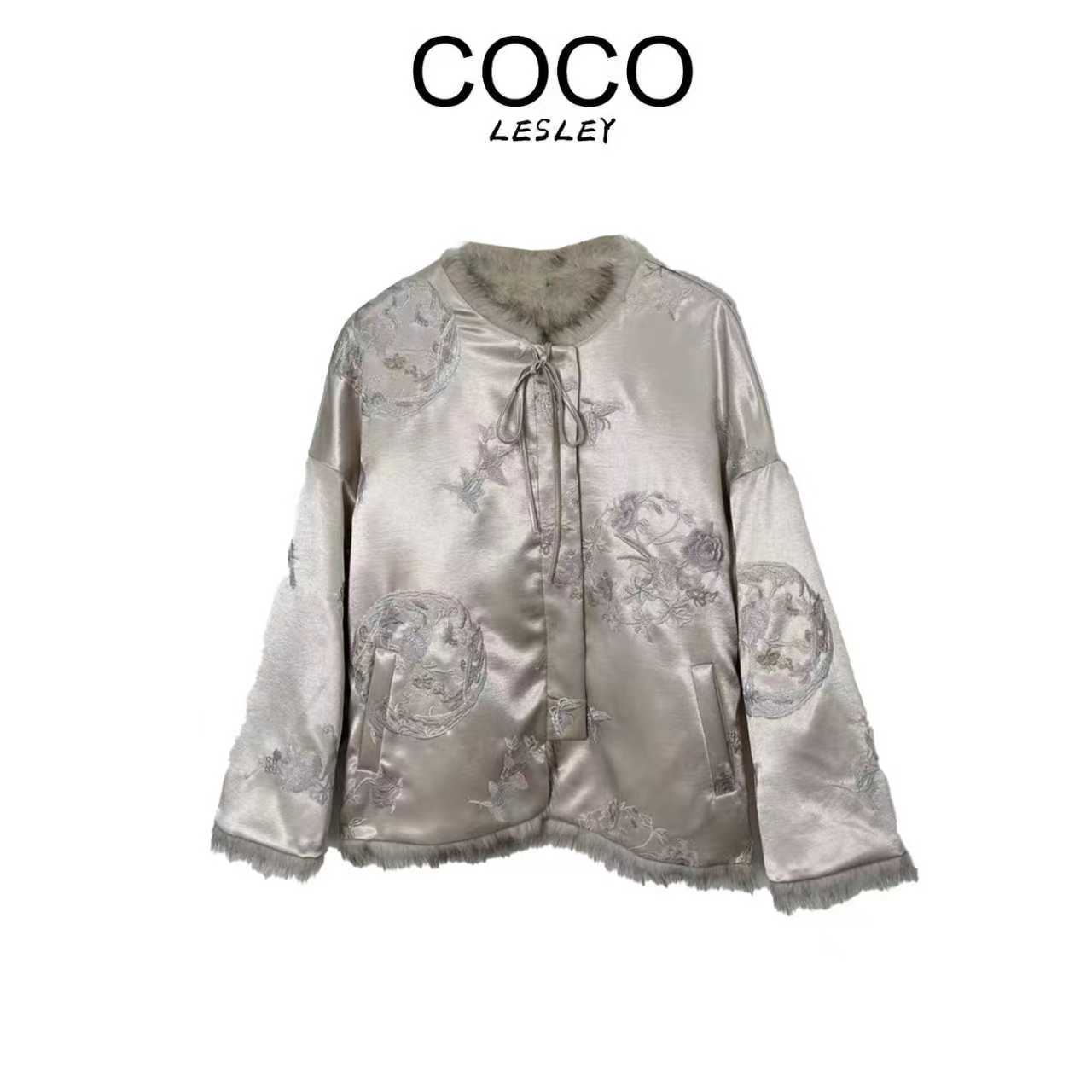 【COCO LESELY】轻奢桑蚕丝气质外套刺绣双面双穿外套 ——月光宝盒