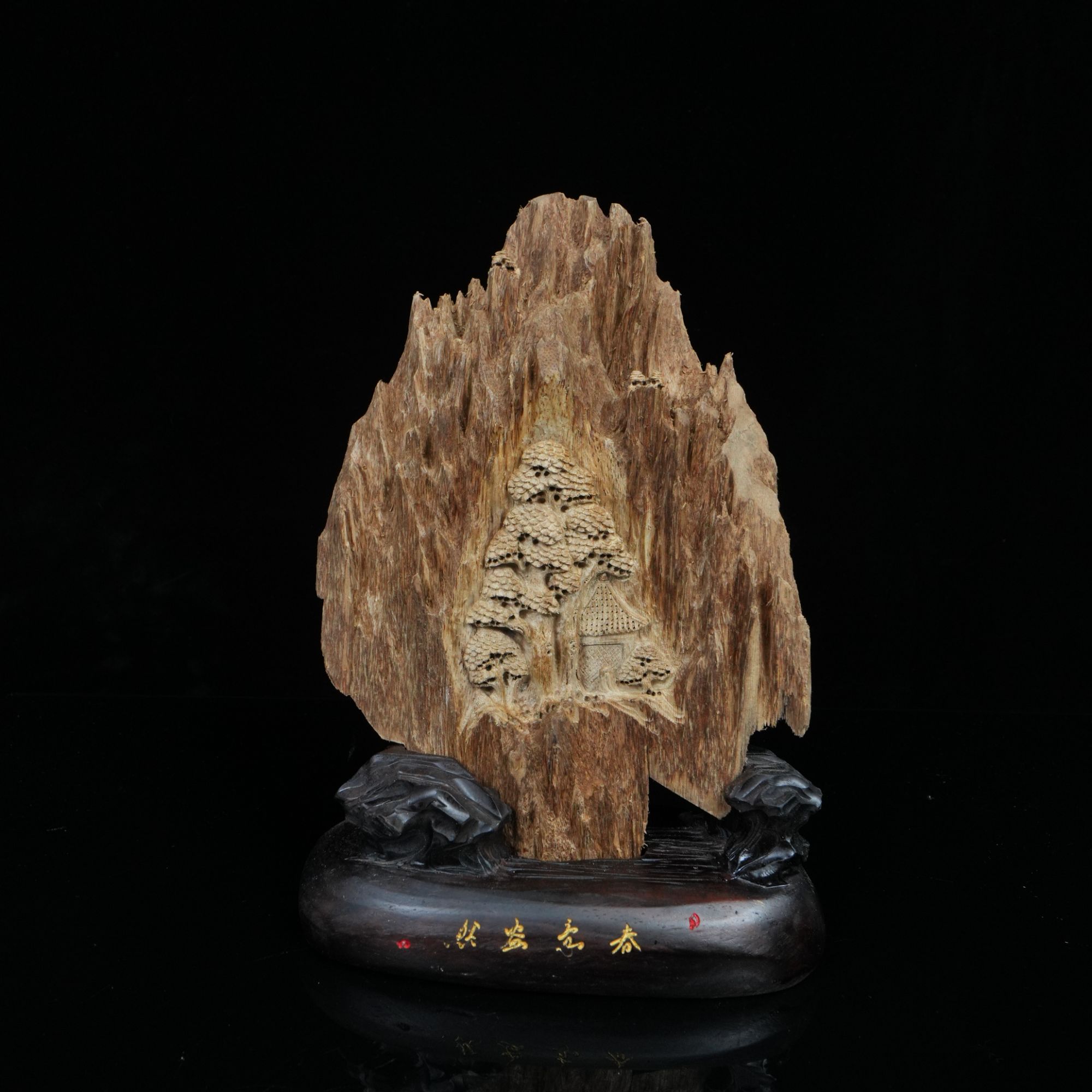 5160 加里曼丹沉香虎斑纹老料/春意盎然 不含底座127.5g