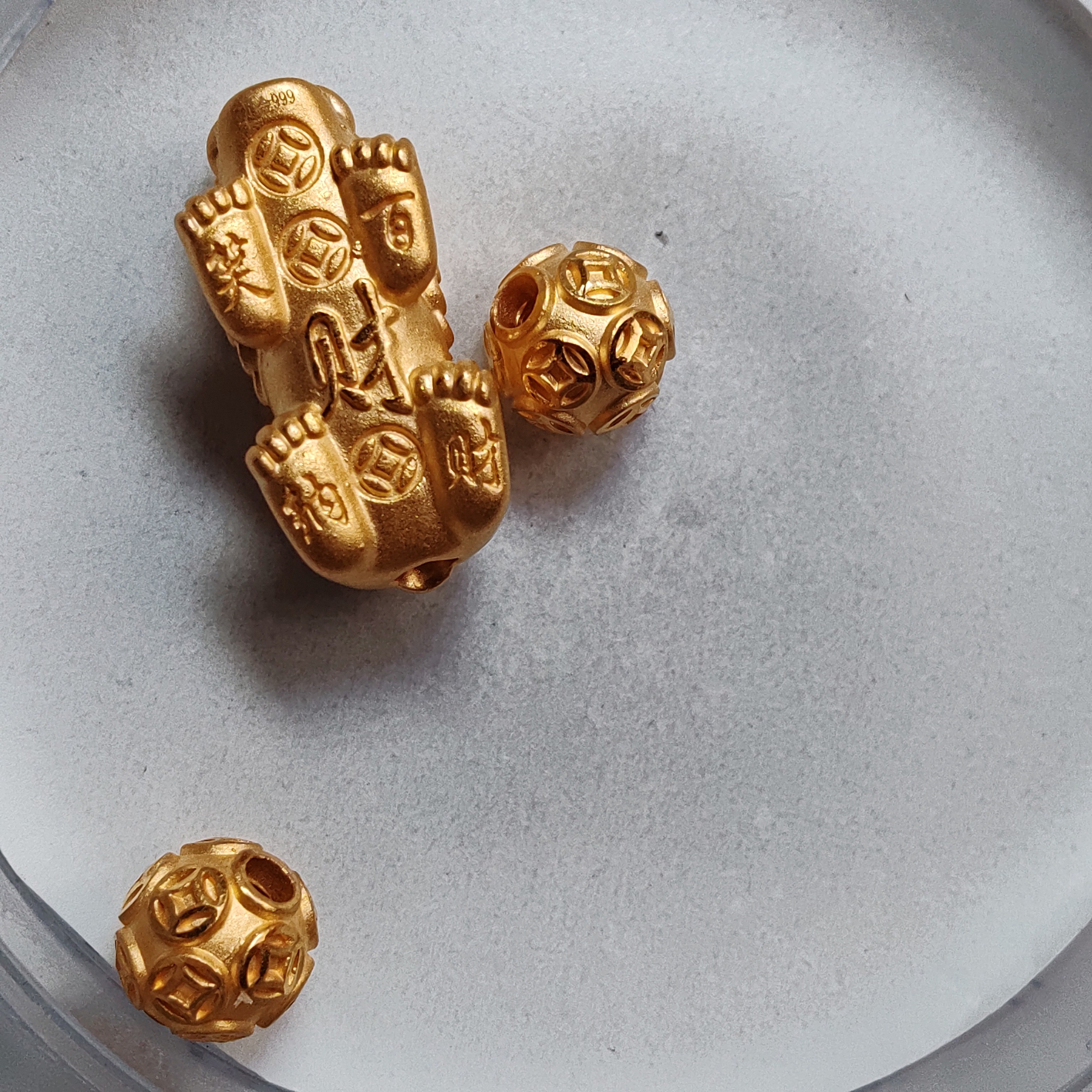 金元宝足金999貔貅珠子首饰